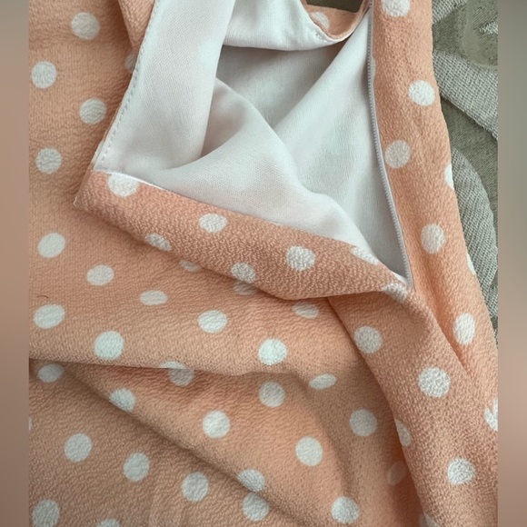 Sage The Label Diamonds & Pearls Overall Jumpsuit Blush Pink Polka Dot Wide Leg - Picture 12 of 15